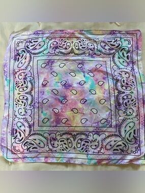 Pastel Tie-Dye Paisley Bandana Scarf
